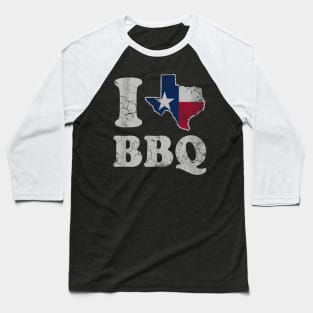 Love Texas BBQ Barbecue Texan State Map Flag Baseball T-Shirt